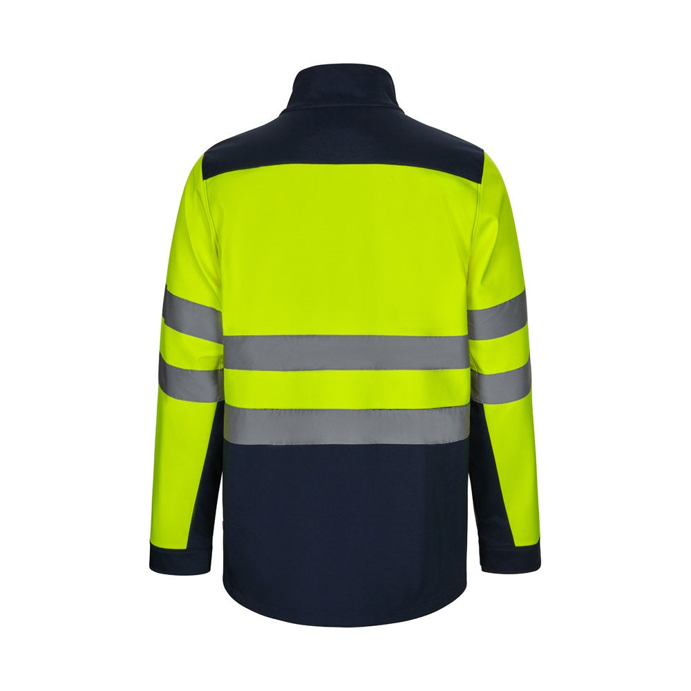VL HESTIA LARGE promotional jacket in navy blue/yellow (detail view) with custom logo branding