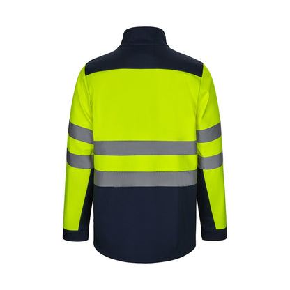 VL HESTIA LARGE promotional jacket in navy blue/yellow (detail view) with custom logo branding
