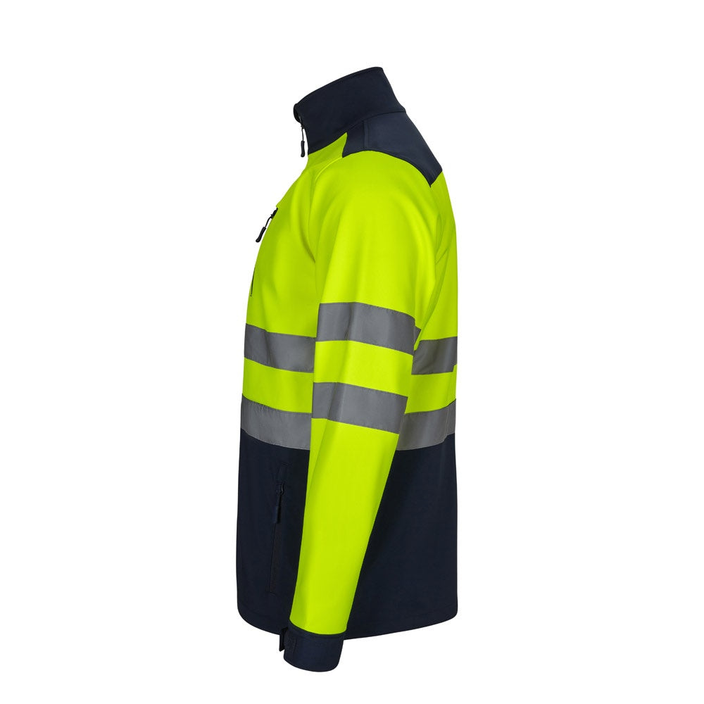 VL HESTIA LARGE promotional jacket in navy blue/yellow (detail view) with custom logo branding
