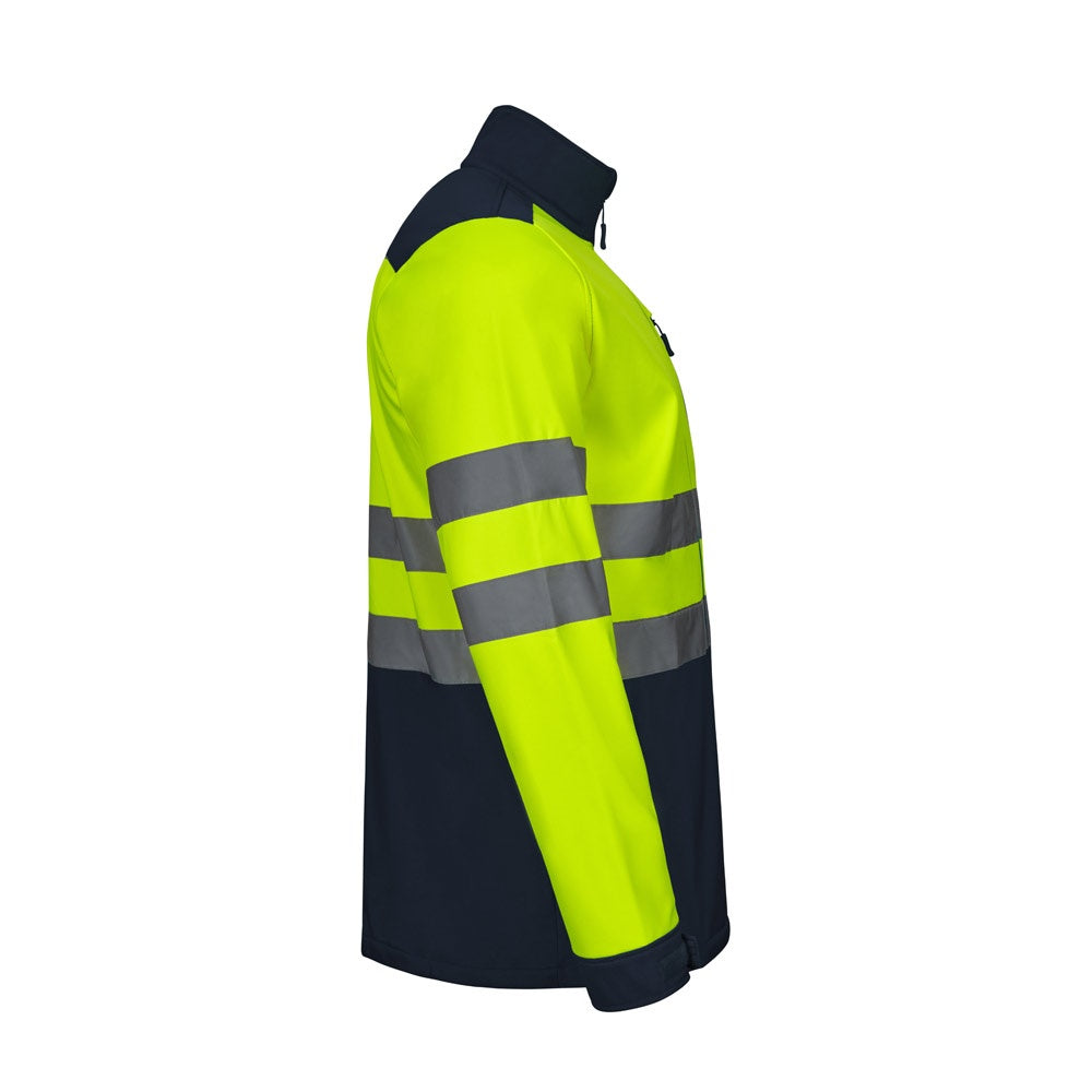 VL HESTIA LARGE promotional jacket in navy blue/yellow (detail view) with custom logo branding