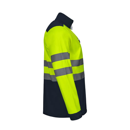 VL HESTIA LARGE promotional jacket in navy blue/yellow (detail view) with custom logo branding