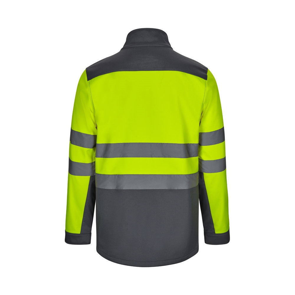 VL HESTIA LARGE promotional jacket in grey/yellow (detail view) with custom logo branding