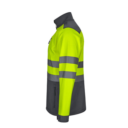 VL HESTIA LARGE promotional jacket in grey/yellow (detail view) with custom logo branding