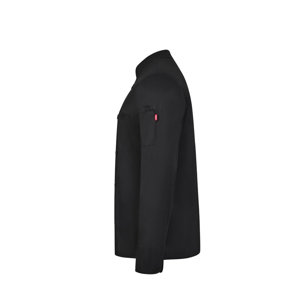 VL BACO promotional jacket in black (detail view) with custom logo branding