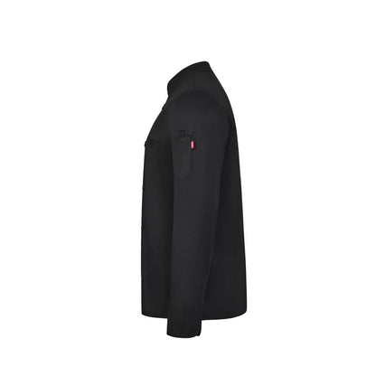 VL BACO promotional jacket in black (detail view) with custom logo branding