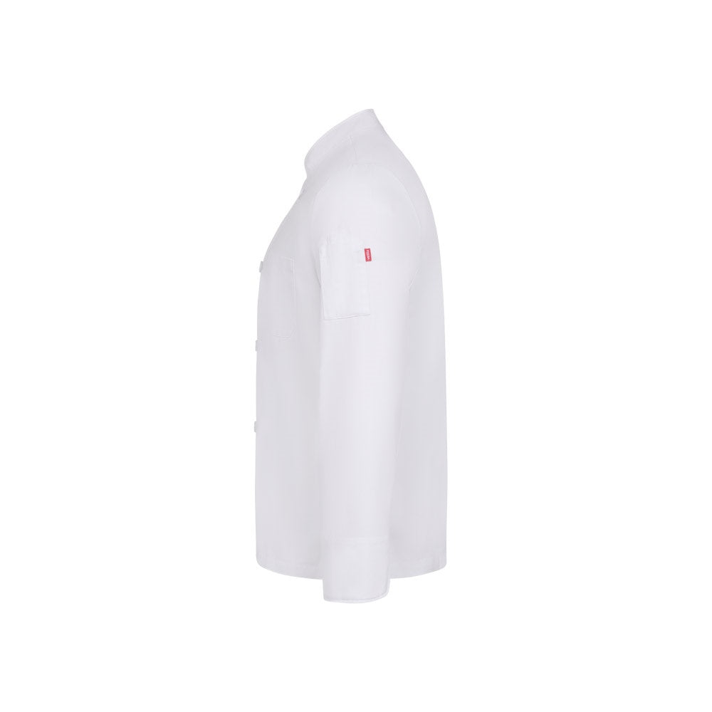 VL BACO promotional jacket in white (detail view) with custom logo branding