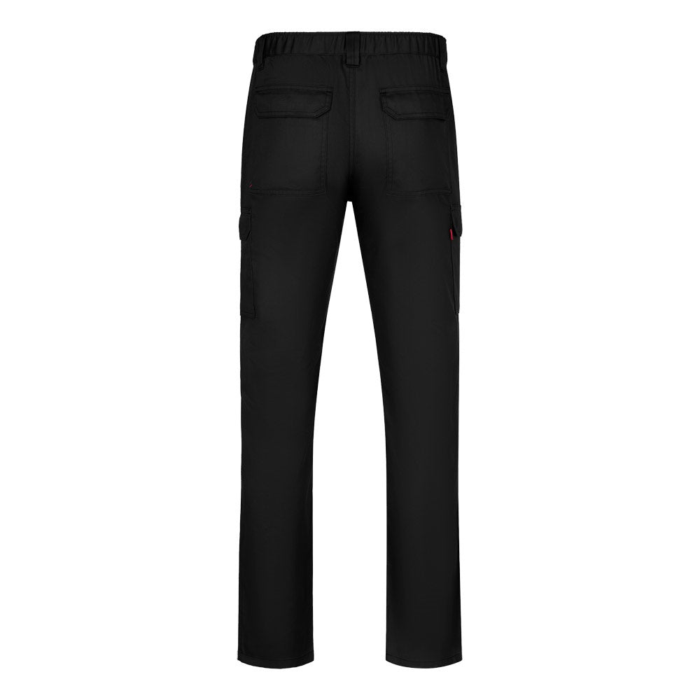 VL HERMES promotional workwear garment in black (detail view) with custom logo branding