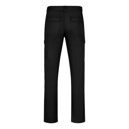 VL HERMES promotional workwear garment in black (detail view) with custom logo branding