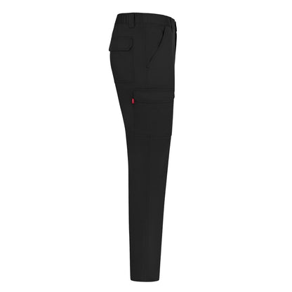 VL HERMES promotional workwear garment in black (detail view) with custom logo branding