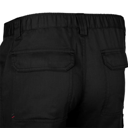 VL HERMES promotional workwear garment in black (detail view) with custom logo branding