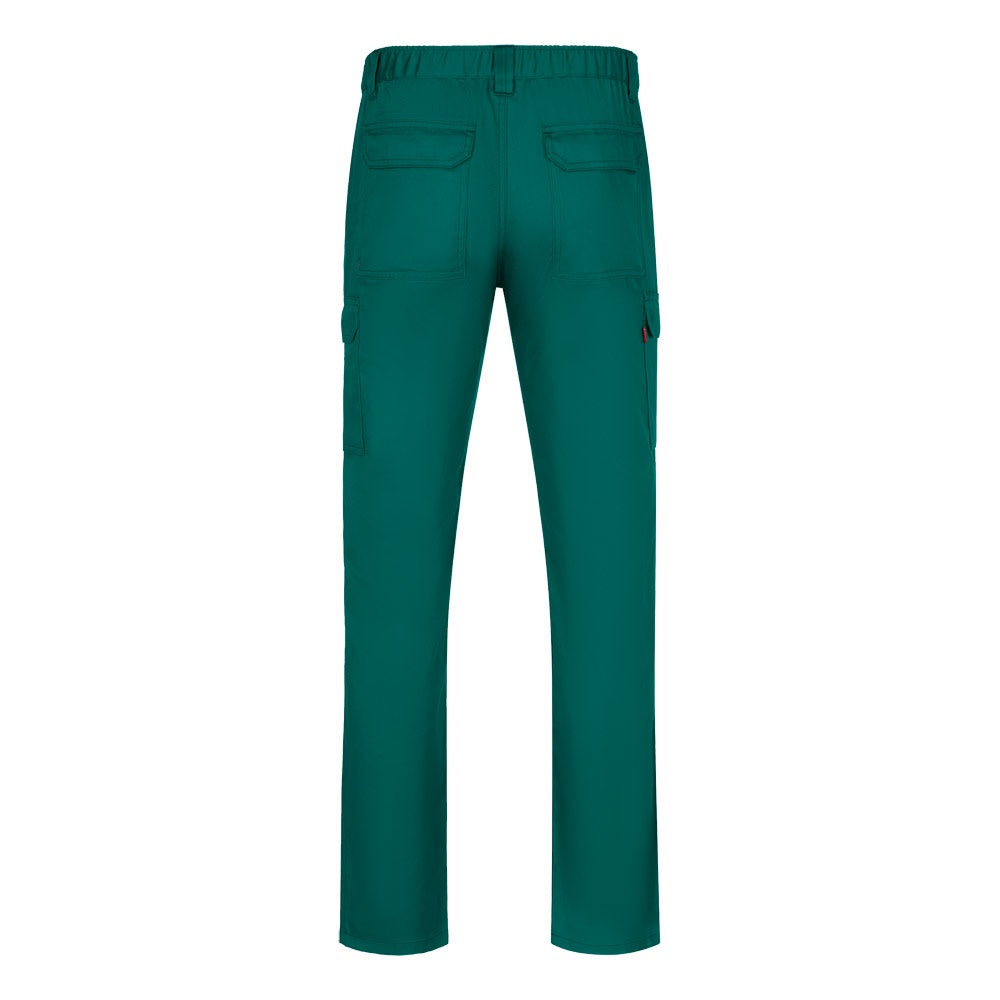 VL HERMES promotional workwear garment in green (detail view) with custom logo branding