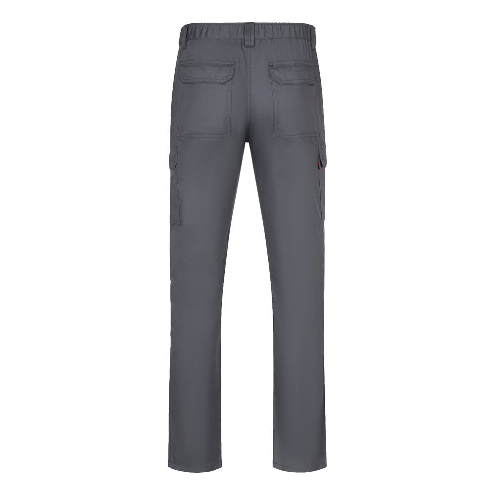VL HERMES promotional workwear garment in grey (detail view) with custom logo branding