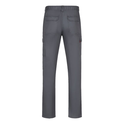 VL HERMES promotional workwear garment in grey (detail view) with custom logo branding