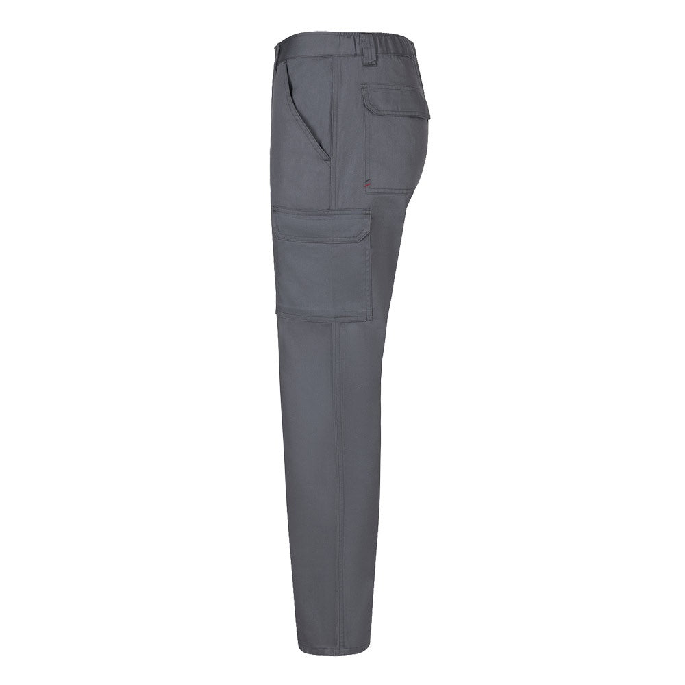 VL HERMES promotional workwear garment in grey (detail view) with custom logo branding