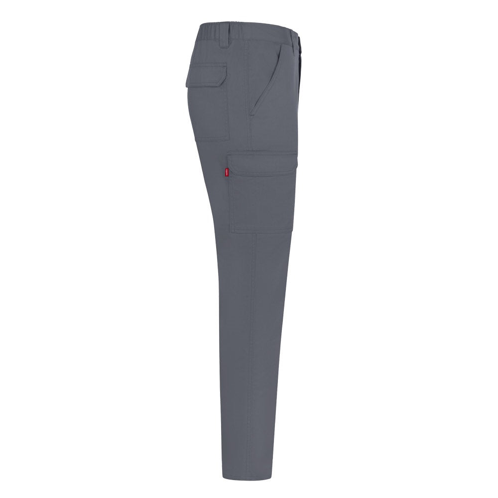 VL HERMES promotional workwear garment in grey (detail view) with custom logo branding