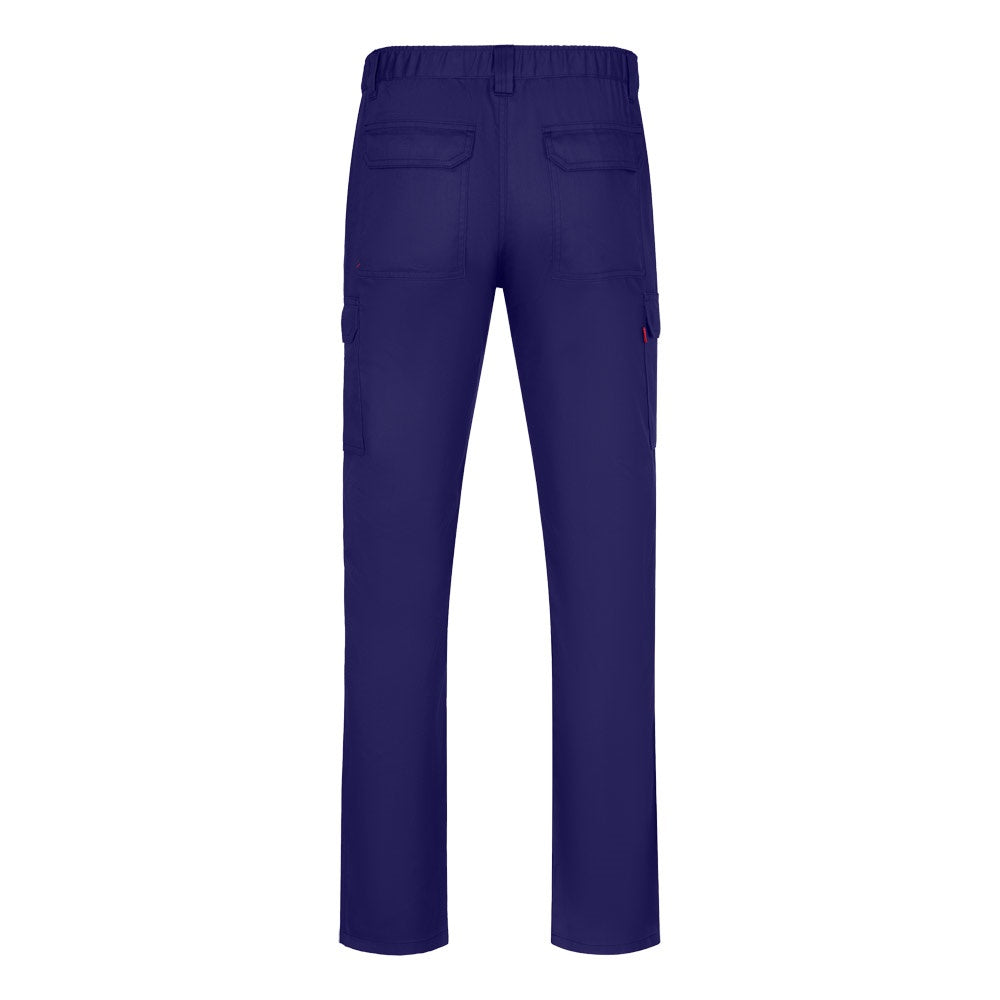 VL HERMES promotional workwear garment in royal blue (detail view) with custom logo branding