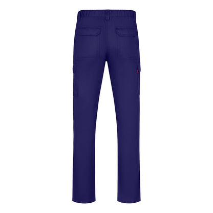 VL HERMES promotional workwear garment in royal blue (detail view) with custom logo branding