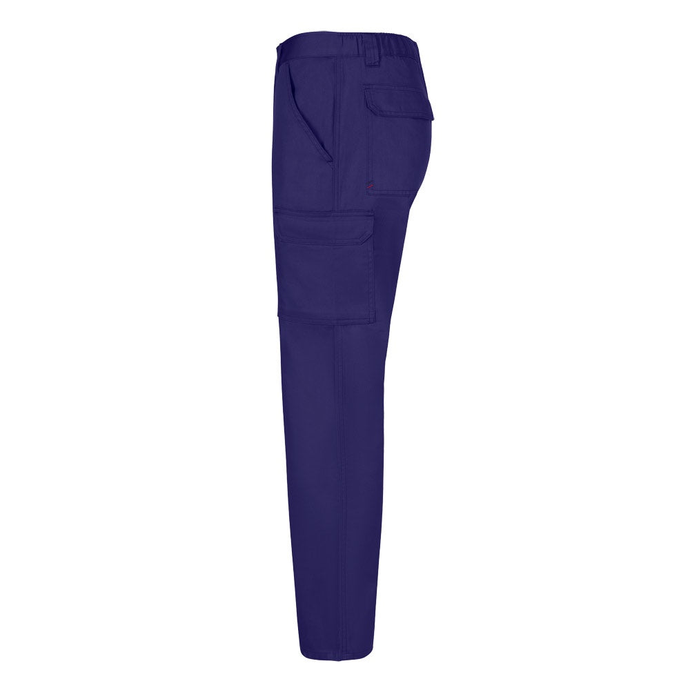 VL HERMES promotional workwear garment in royal blue (detail view) with custom logo branding
