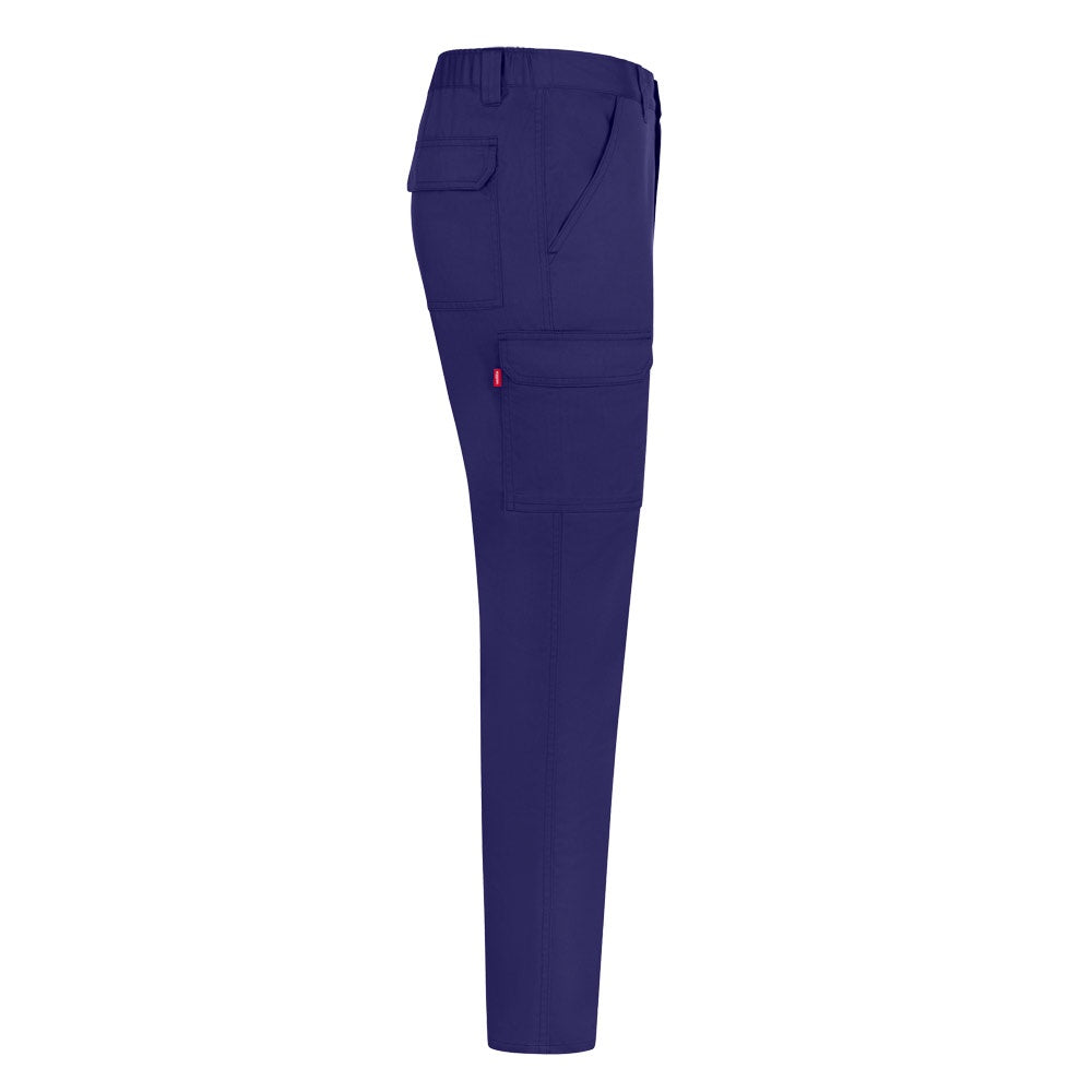 VL HERMES promotional workwear garment in royal blue (detail view) with custom logo branding