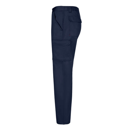 VL HERMES promotional workwear garment in navy blue (detail view) with custom logo branding