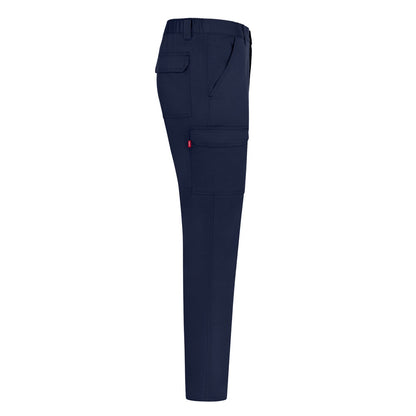 VL HERMES promotional workwear garment in navy blue (detail view) with custom logo branding