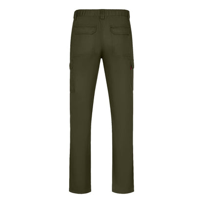 VL HERMES promotional workwear garment in army green (detail view) with custom logo branding