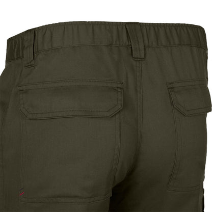 VL HERMES promotional workwear garment in army green (detail view) with custom logo branding