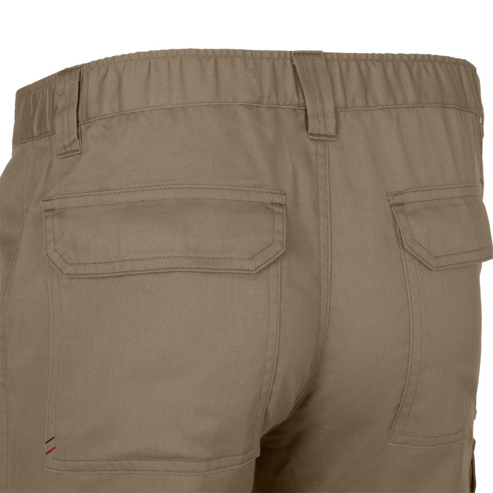 VL HERMES promotional workwear garment in light natural (detail view) with custom logo branding