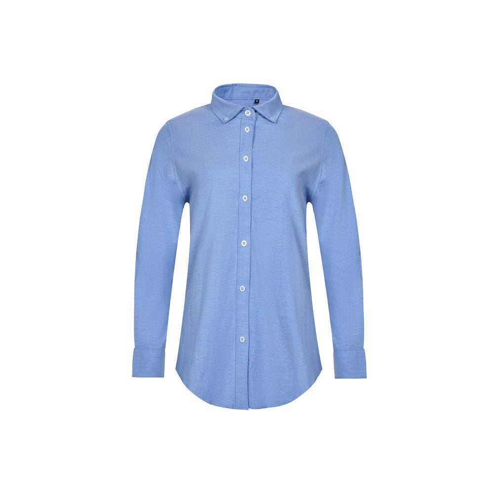 VL PRITHVI WOMEN promotional corporate shirt in blue with custom logo branding
