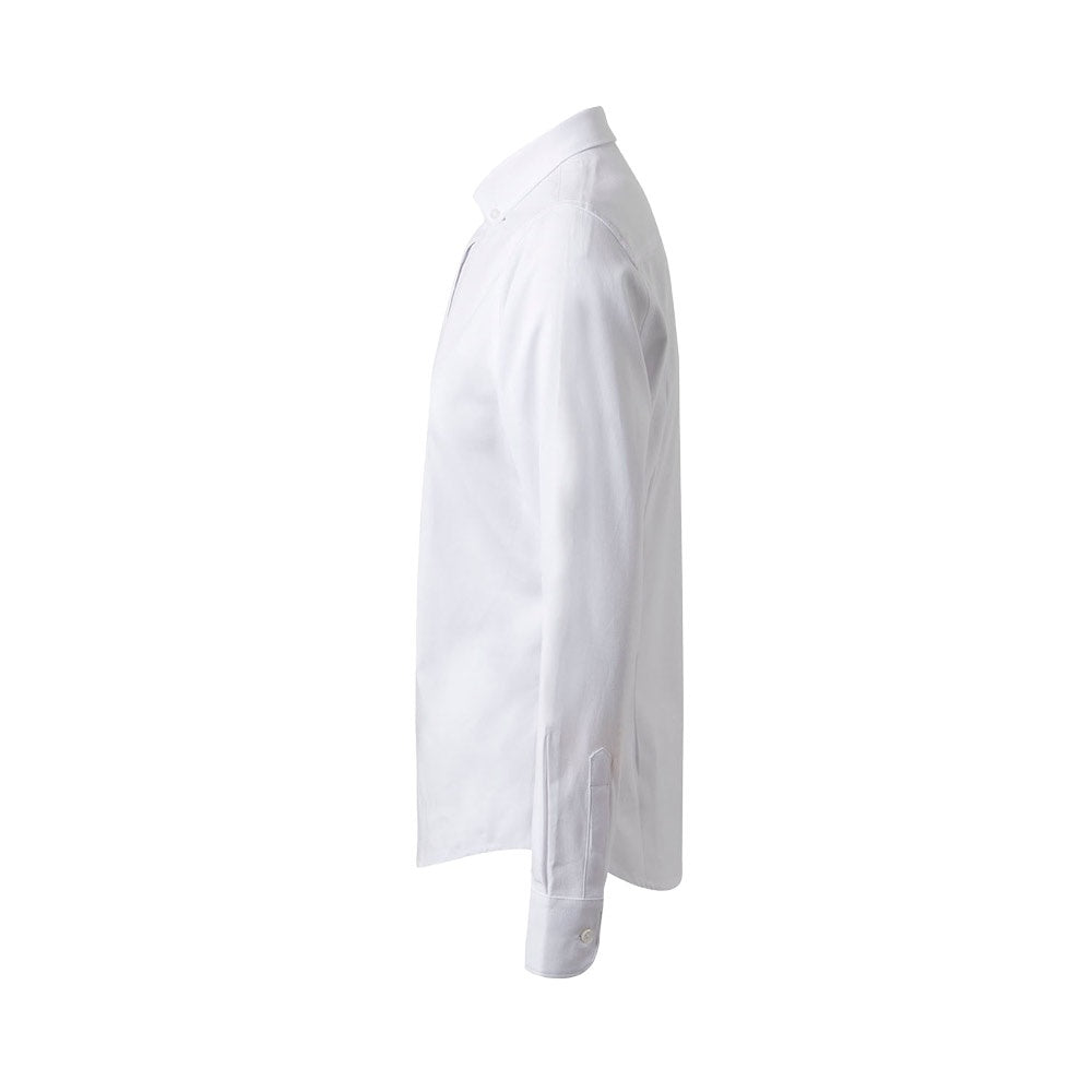 VL PRITHVI WOMEN promotional corporate shirt in white (detail view) with custom logo branding