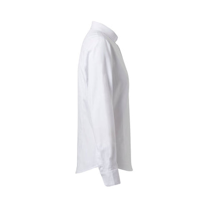 VL PRITHVI WOMEN promotional corporate shirt in white (detail view) with custom logo branding