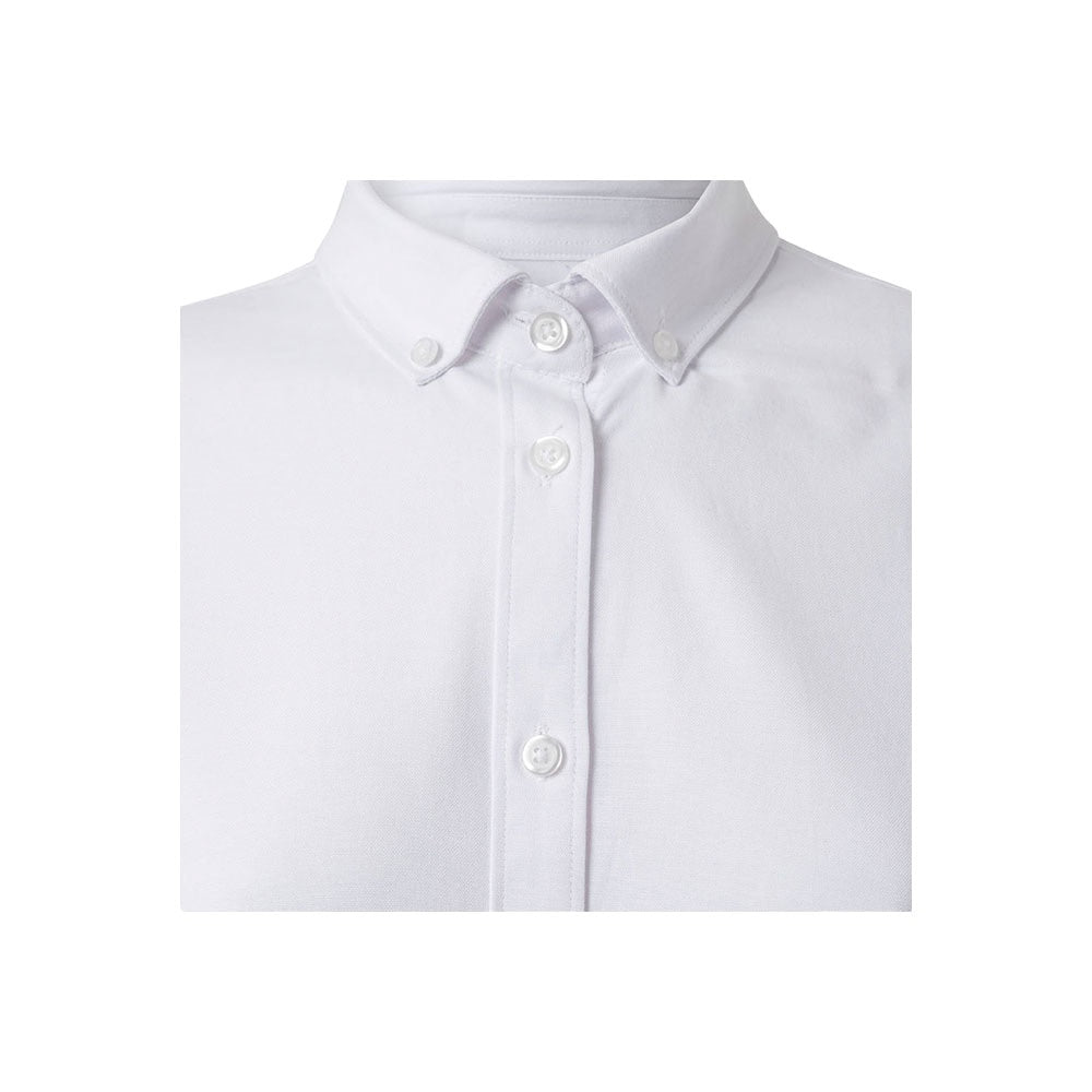 VL PRITHVI WOMEN promotional corporate shirt in white (detail view) with custom logo branding