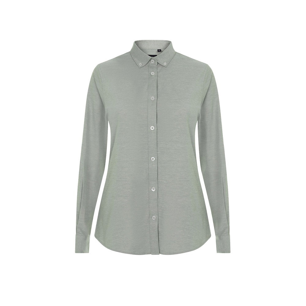 VL PRITHVI WOMEN promotional corporate shirt in green with custom logo branding