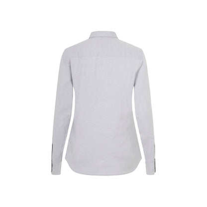 VL PRITHVI WOMEN promotional corporate shirt in light grey (detail view) with custom logo branding