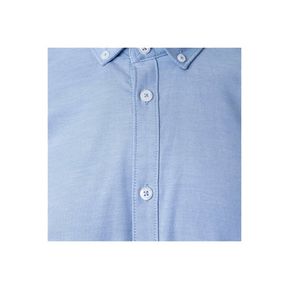 VL PRITHVI MAN promotional corporate shirt in blue (detail view) with custom logo branding