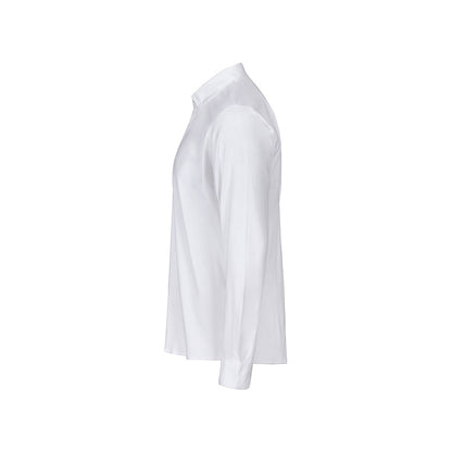 VL PRITHVI MAN promotional corporate shirt in white (detail view) with custom logo branding