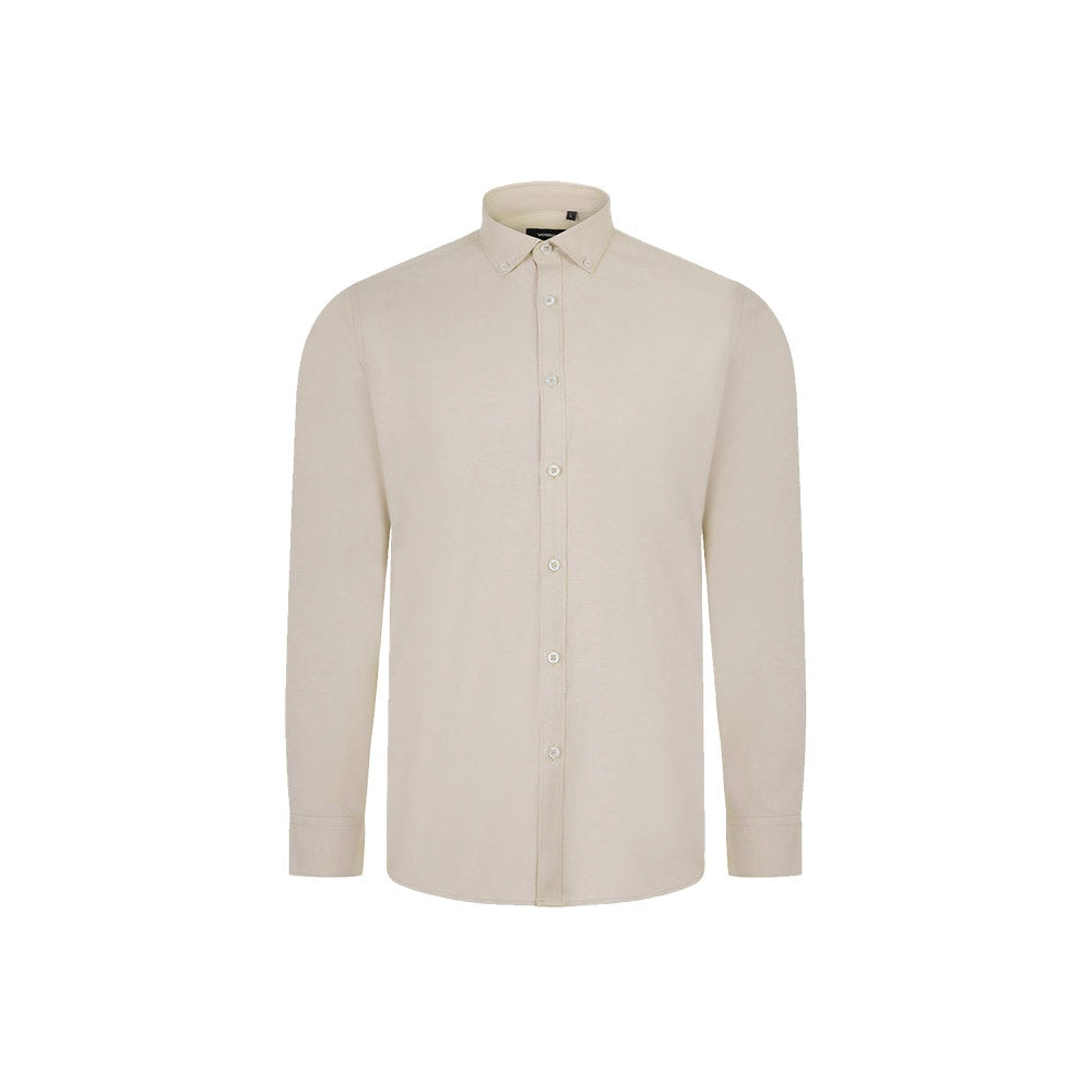 VL PRITHVI MAN promotional corporate shirt in light natural with custom logo branding