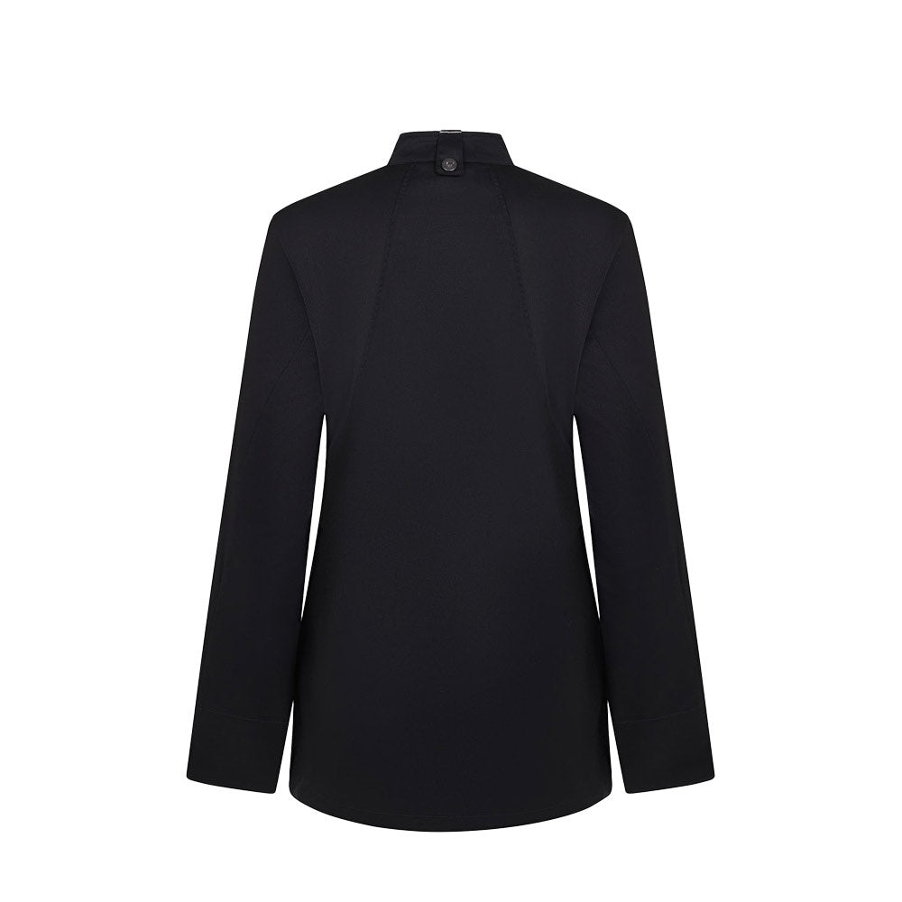 VL THOTH promotional workwear garment in black (detail view) with custom logo branding
