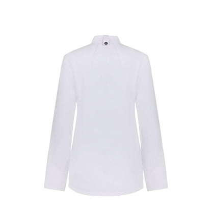 VL THOTH promotional workwear garment in white (detail view) with custom logo branding