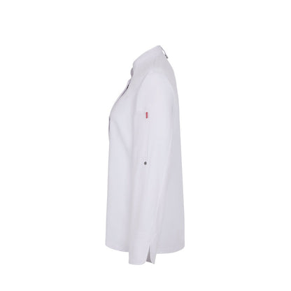 VL THOTH promotional workwear garment in white (detail view) with custom logo branding