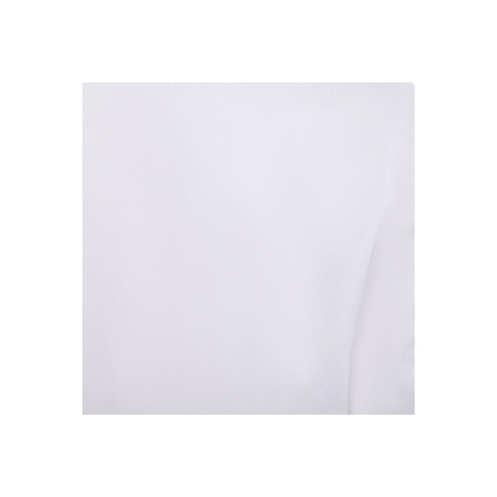 VL AGNI promotional workwear garment in white (detail view) with custom logo branding