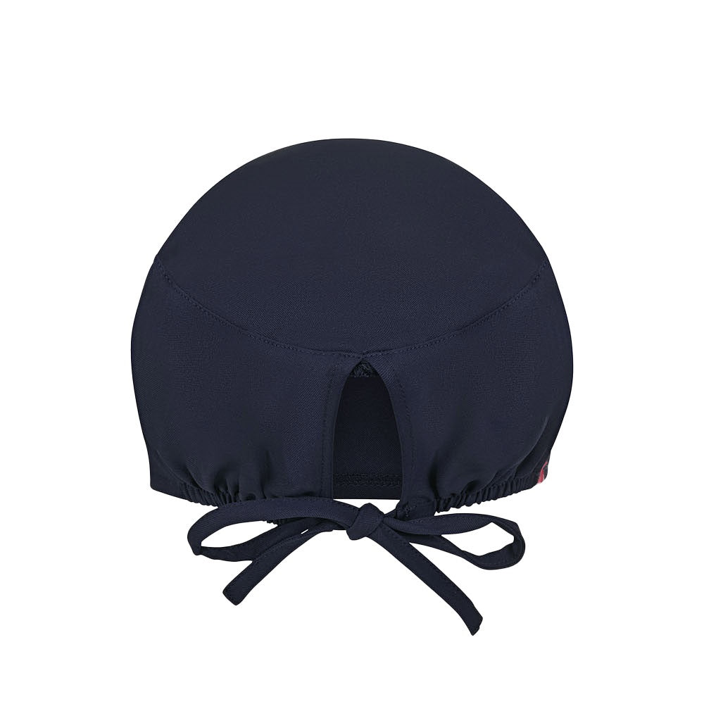 VL SAGA promotional workwear garment in navy blue (detail view) with custom logo branding