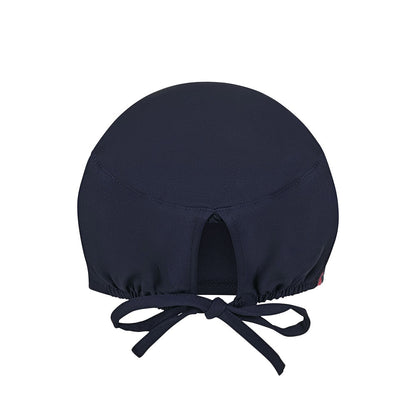 VL SAGA promotional workwear garment in navy blue (detail view) with custom logo branding