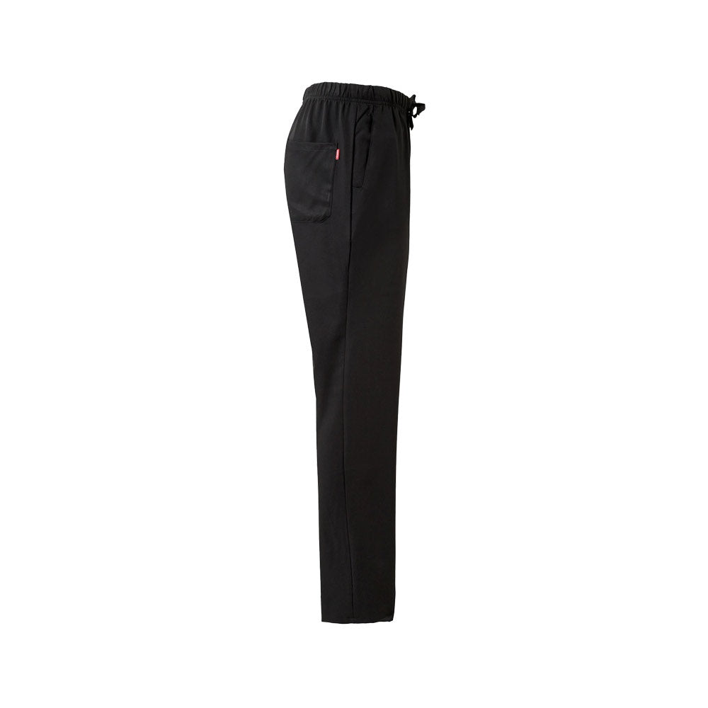 VL FREYR promotional workwear garment in black (detail view) with custom logo branding