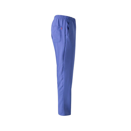 VL FREYR promotional workwear garment in blue (detail view) with custom logo branding