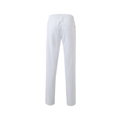 VL FREYR promotional workwear garment in white (detail view) with custom logo branding