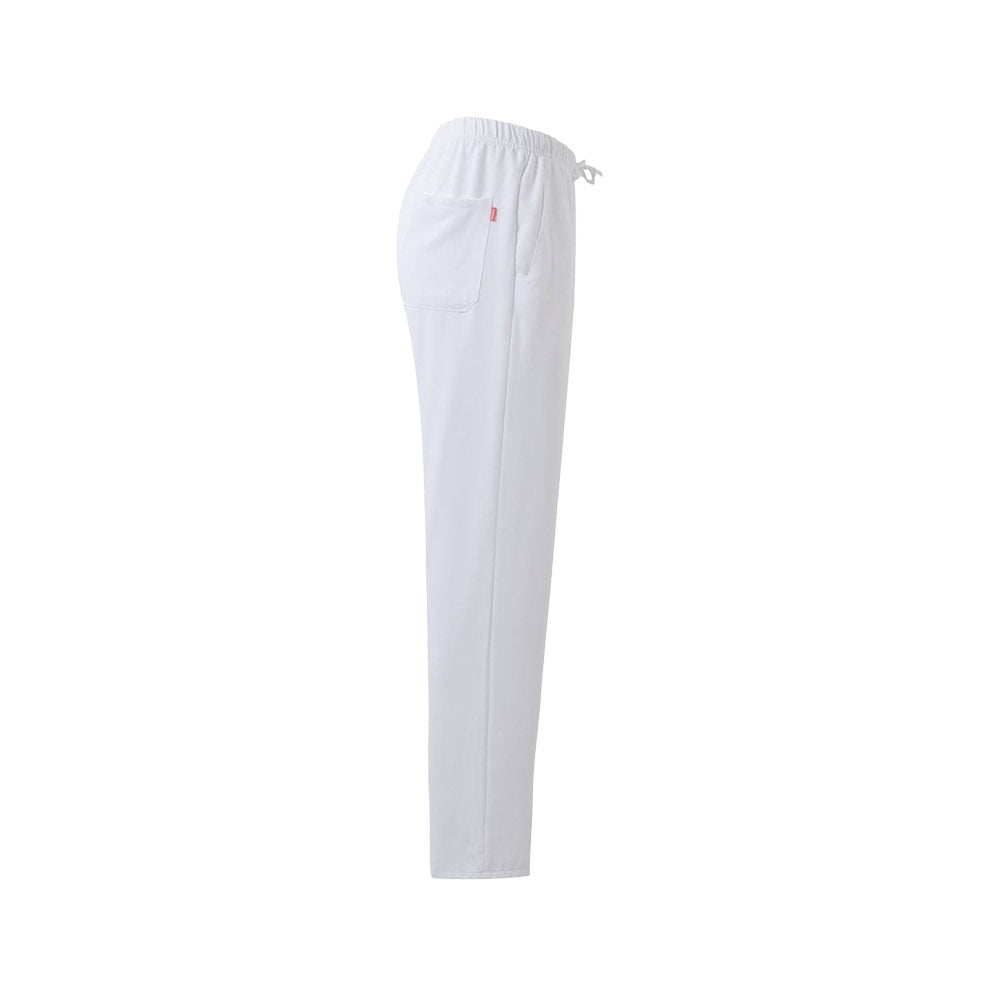 VL FREYR promotional workwear garment in white (detail view) with custom logo branding
