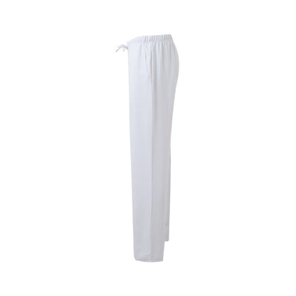 VL FREYR promotional workwear garment in white (detail view) with custom logo branding