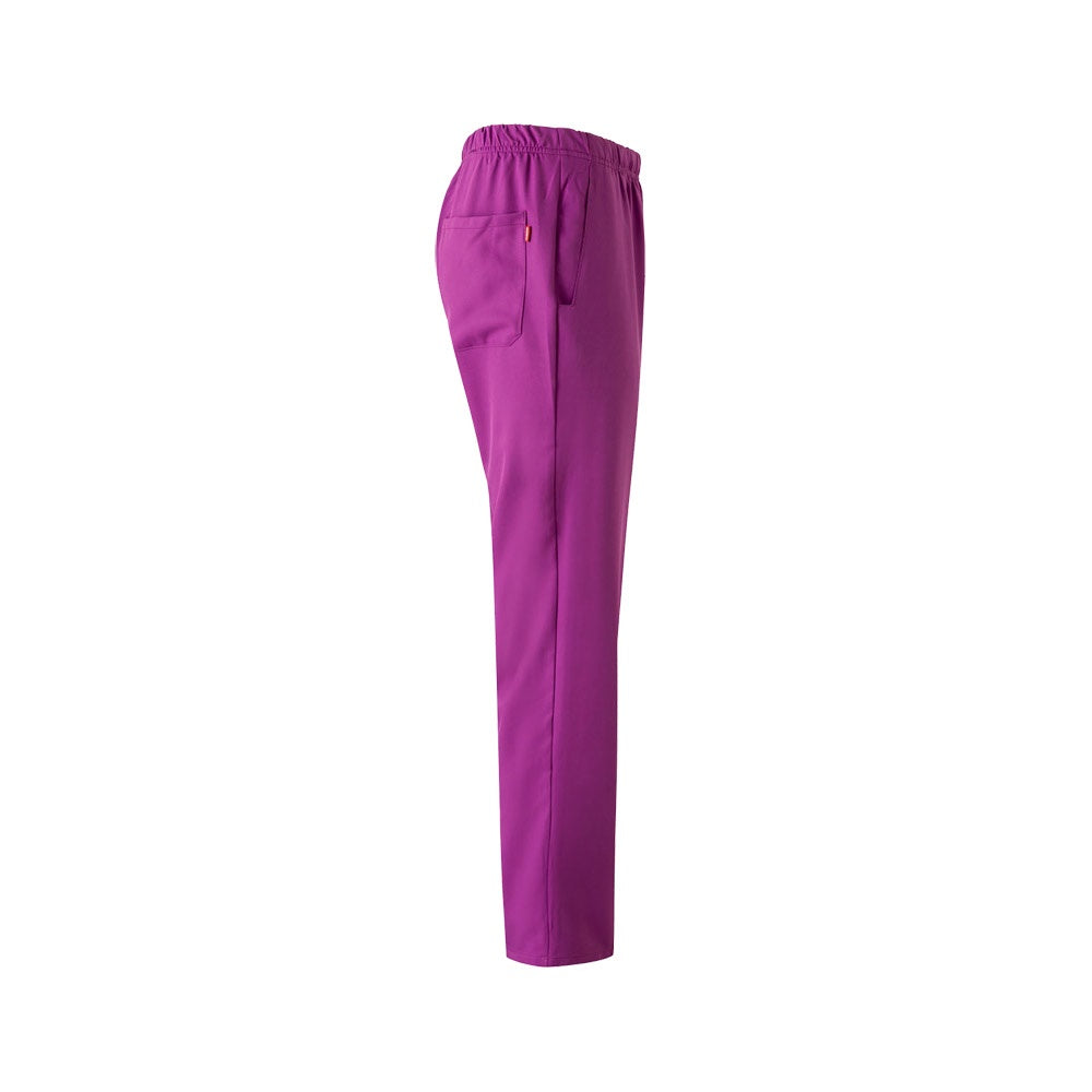 VL FREYR promotional workwear garment in dark pink (detail view) with custom logo branding
