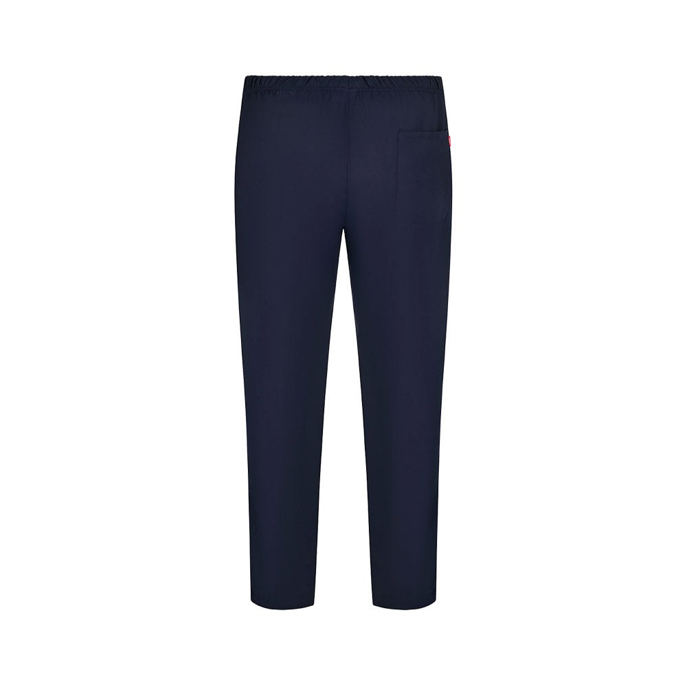 VL FREYR promotional workwear garment in navy blue (detail view) with custom logo branding